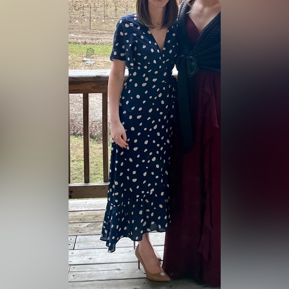 Abercrombie & Fitch Navy High Low Wrap Dress XSP - Picture 6 of 6